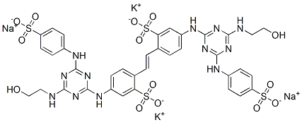 dipotassium disodium 4,4-bis[[4-[(2-hydroxyethyl)amino]-6-[(4-sulphonatophenyl)amino]-1,3,5-triazin-2-yl]amino]stilbene-2,2-disulphonate
