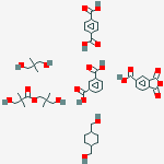 Neopentyl glycol, 1,4-dimethanolcyclohexane, trimellitic anhydride,terephthalic acid, 3-hydroxy-2,2-dimethylpropyl 3-hydroxy-2,2-dimethylpropanoate, isophthalic acid polymer