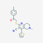 6-methyl-2-[2-(4-methylphenyl)-2-oxoethyl]sulfanyl-4-thiophen-2-yl-7,8-dihydro-5h-1,6-naphthyridine-3-carbonitrile