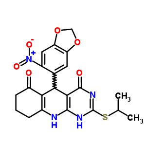 2-[(1-methylethyl)sulfanyl]-5-(6-nitro-1,3-benzodioxol-5-yl)-5,8,9,10-tetrahydropyrimido[4,5-b]quinoline-4,6(1H,7H)-dione
