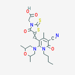 (5-{[1-butyl-5-cyano-2-(2,6-dimethylmorpholin-4-yl)-4-methyl-6-oxo-1,6-dihydropyridin-3-yl]methylidene}-4-oxo-2-thioxo-1,3-thiazolidin-3-yl)acetic acid