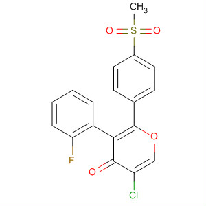 4H-Pyran-4-one,5-chloro-3-(2-fluorophenyl)-2-[4-(methylsulfonyl)phenyl]-