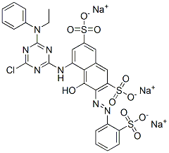 trisodium 5-[[4-chloro-6-(ethylphenylamino)-1,3,5-triazin-2-yl]amino]-4-hydroxy-3-[(2-sulphonatophenyl)azo]naphthalene-2,7-disulphonate