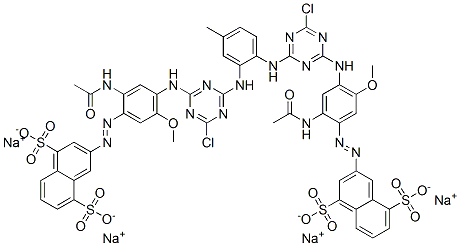 tetrasodium 3,3-[(4-methyl-1,2-phenylene)bis[imino(6-chloro-1,3,5-triazine-4,2-diyl)imino[2-(acetylamino)-5-methoxy-4,1-phenylene]azo]]bisnaphthalene-1,5-disulphonate