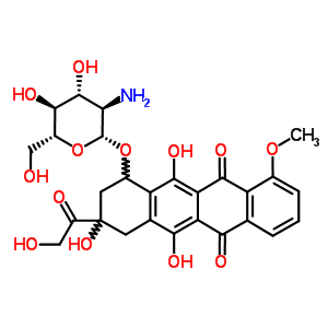 3,5,12-trihydroxy-3-(hydroxyacetyl)-10-methoxy-6,11-dioxo-1,2,3,4,6,11-hexahydrotetracen-1-yl 2-amino-2-deoxy-beta-D-glucopyranoside