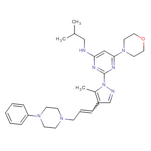 4-Pyrimidinamine,2-[5-methyl-4-[3-(4-phenyl-1-piperazinyl)-1-propenyl]-1H-pyrazol-1-yl]-N-(2-methylpropyl)-6-(4-morpholinyl)-