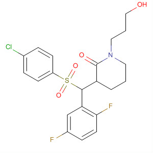 2-Piperidinone,3-[[(4-chlorophenyl)sulfonyl](2,5-difluorophenyl)methyl]-1-(3-hydroxypropyl)-