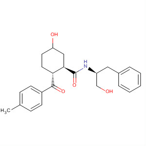 Cyclohexanecarboxamide,5-hydroxy-N-[(1S)-1-(hydroxymethyl)-2-phenylethyl]-2-(4-methylbenzoyl)-, (1R,2R)-