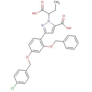 1H-Pyrazole-1-butanoic acid,5-carboxy-3-[4-[(4-chlorophenyl)methoxy]-2-(phenylmethoxy)phenyl]-
