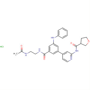 3-Furancarboxamide,N-[4-[3-[[[2-(acetylamino)ethyl]amino]carbonyl]-5-(phenylamino)phenyl]-2-pyridinyl]tetrahydro-, monohydrochloride