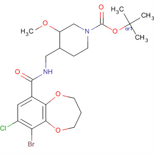 1-Piperidinecarboxylic acid,4-[[[(9-bromo-8-chloro-3,4-dihydro-2H-1,5-benzodioxepin-6-yl)carbonyl]amino]methyl]-3-methoxy-, 1,1-dimethylethyl ester, (3R,4R)-rel-
