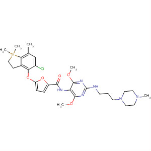 2-Furancarboxamide,5-[(5-chloro-2,3-dihydro-1,1,7-trimethyl-1H-1-silainden-4-yl)oxy]-N-[4,6-dimethoxy-2-[[3-(4-methyl-1-piperazinyl)propyl]amino]-5-pyrimidinyl]-