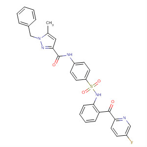 1H-Pyrazole-3-carboxamide,N-[4-[[[2-[(5-fluoro-2-pyridinyl)carbonyl]phenyl]amino]sulfonyl]phenyl]-5-methyl-1-(phenylmethyl)-
