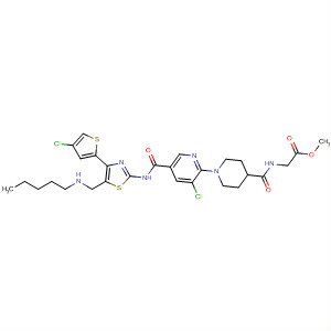 Glycine,N-[[1-[5-[[[5-[(butylmethylamino)methyl]-4-(4-chloro-2-thienyl)-2-thiazolyl]amino]carbonyl]-3-chloro-2-pyridinyl]-4-piperidinyl]carbonyl]-, methylester
