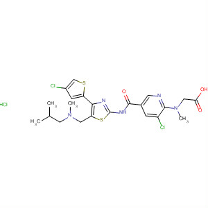Glycine,N-[3-chloro-5-[[[4-(4-chloro-2-thienyl)-5-[[methyl(2-methylpropyl)amino]methyl]-2-thiazolyl]amino]carbonyl]-2-pyridinyl]-N-methyl-,monohydrochloride