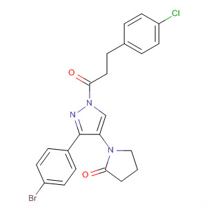 1H-Pyrazole,3-(4-bromophenyl)-1-[3-(4-chlorophenyl)-1-oxopropyl]-4,5-dihydro-4-(2-oxo-1-pyrrolidinyl)-