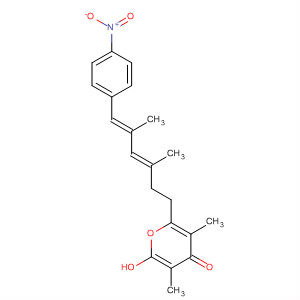 4H-Pyran-4-one,2-[(3E,5E)-3,5-dimethyl-6-(4-nitrophenyl)-3,5-hexadienyl]-6-hydroxy-3,5-dimethyl-