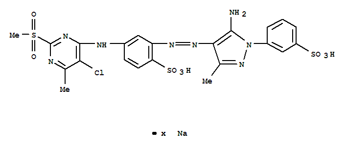 2-[[5-amino-3-methyl-1-(3-sulphophenyl)-1H-pyrazol-4-yl]azo]-4-[[5-chloro-6-methyl-2-(methylsulphonyl)-4-pyrimidinyl]amino]benzenesulphonic acid, sodium salt