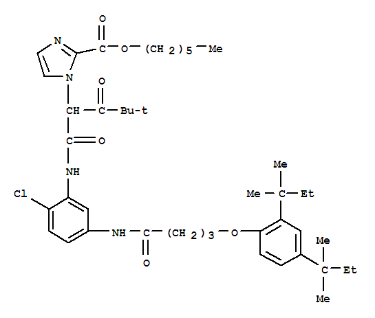 hexyl 1-[1-[[[5-[[4-[2,4-bis(tert-pentyl)phenoxy]-1-oxobutyl]amino]-2-chlorophenyl]amino]carbonyl]-3,3-dimethyl-2-oxobutyl]-1H-imidazolecarboxylate