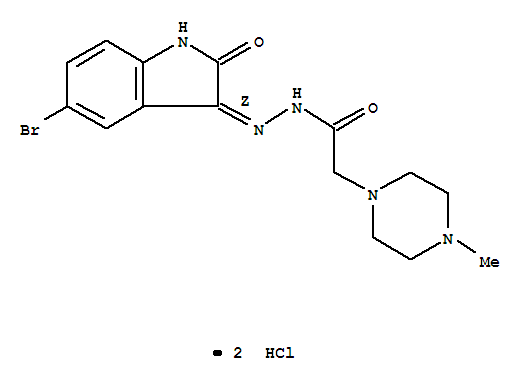 1-Piperazineacetic acid, 4-methyl-, (5-bromo-2-oxo-3-indolinylidene)hy drazide, dihydrochloride, (Z)-