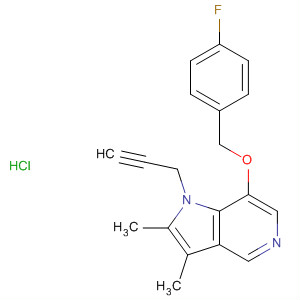 1H-Pyrrolo[3,2-c]pyridine,7-[(4-fluorophenyl)methoxy]-2,3-dimethyl-1-(2-propynyl)-,monohydrochloride