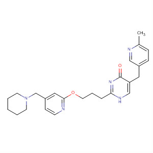 4(1H)-Pyrimidinone,5-[(6-methyl-3-pyridinyl)methyl]-2-[3-[[4-(1-piperidinylmethyl)-2-pyridinyl]oxy]propyl]-