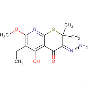 4H-Thiopyrano[2,3-b]pyridin-4-one,6-ethyl-2,3-dihydro-5-hydroxy-7-methoxy-2,2-dimethyl-, hydrazone