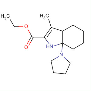 1H-Indole-2-carboxylic acid,3a,4,5,6,7,7a-hexahydro-3-methyl-7a-(1-pyrrolidinyl)-, ethyl ester