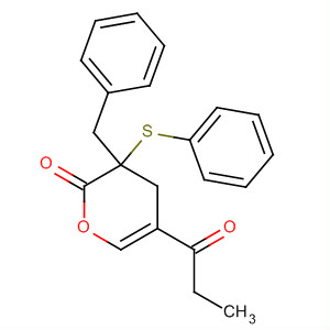 2H-Pyran-2-one,tetrahydro-5-(1-oxopropyl)-3-(phenylmethyl)-3-(phenylthio)-