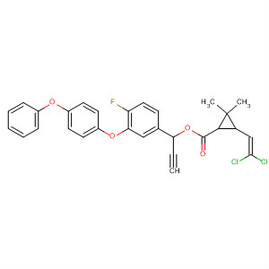 Cyclopropanecarboxylic acid, 3-(2,2-dichloroethenyl)-2,2-dimethyl-,1-[4-fluoro-3-(4-phenoxyphenoxy)phenyl]-2-propynyl ester