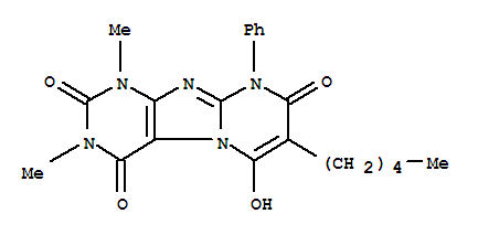 Pyrimido[2,1-f]purine-2,4,8(1H,3H,9H)-trione,  6-hydroxy-1,3-dimethyl-7-pentyl-9-phenyl-