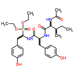1-(N-(N-acetylisoleucyl)-tyrosyl)amino-2-(4-hydroxyphenyl)ethylphosphonic acid