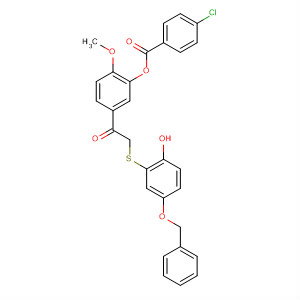 Benzoic acid, 4-chloro-,5-[2-[[2-hydroxy-5-(phenylmethoxy)phenyl]thio]acetyl]-2-methoxyphenylester