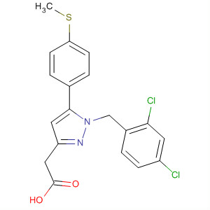1H-Pyrazole-3-acetic acid,1-[(2,4-dichlorophenyl)methyl]-5-[4-(methylthio)phenyl]-