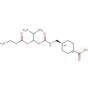 Cyclohexanecarboxylic acid,4-[[[[2-methyl-1-(1-oxobutoxy)propoxy]carbonyl]amino]methyl]-, trans-