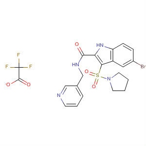 1H-Indole-2-carboxamide,5-bromo-N-(3-pyridinylmethyl)-3-(1-pyrrolidinylsulfonyl)-,2,2,2-trifluoroacetate (1:1)