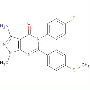 4H-Pyrazolo[3,4-d]pyrimidin-4-one,3-amino-5-(4-fluorophenyl)-1,5-dihydro-1-methyl-6-[4-(methylthio)phenyl]-