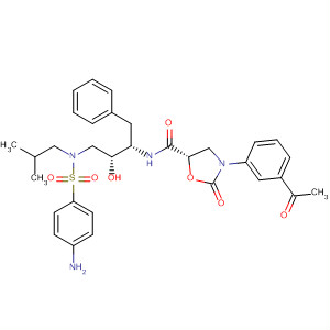 5-Oxazolidinecarboxamide,3-(3-acetylphenyl)-N-[(1S,2R)-3-[[(4-aminophenyl)sulfonyl](2-methylpropyl)amino]-2-hydroxy-1-(phenylmethyl)propyl]-2-oxo-, (5S)-