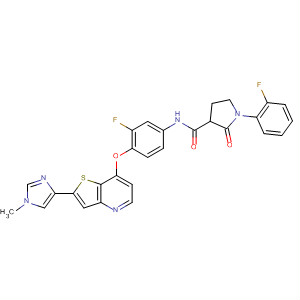 3-Pyrrolidinecarboxamide,N-[3-fluoro-4-[[2-(1-methyl-1H-imidazol-4-yl)thieno[3,2-b]pyridin-7-yl]oxy]phenyl]-1-(2-fluorophenyl)-2-oxo-