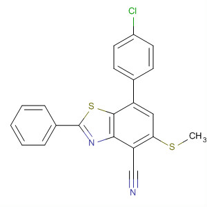 4-Benzothiazolecarbonitrile, 7-(4-chlorophenyl)-5-(methylthio)-2-phenyl-