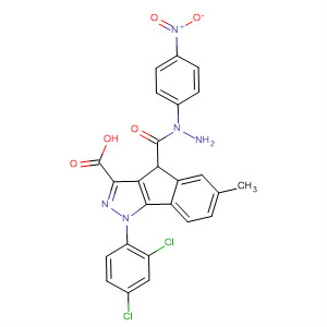 Indeno[1,2-c]pyrazole-3-carboxylic acid,1-(2,4-dichlorophenyl)-1,4-dihydro-6-methyl-, 2-(4-nitrophenyl)hydrazide