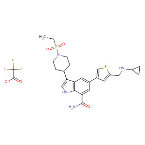 1H-Indole-7-carboxamide,5-[5-[(cyclopropylamino)methyl]-3-thienyl]-3-[1-(ethylsulfonyl)-4-piperidinyl]-, 2,2,2-trifluoroacetate (1:1)