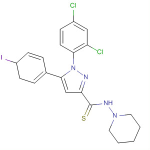 1H-Pyrazole-3-carbothioamide,1-(2,4-dichlorophenyl)-4,5-dihydro-5-(4-iodophenyl)-N-1-piperidinyl-