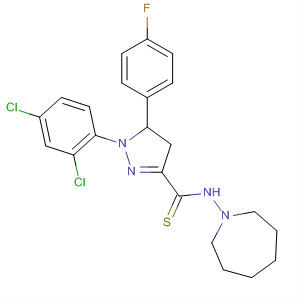 1H-Pyrazole-3-carbothioamide,1-(2,4-dichlorophenyl)-5-(4-fluorophenyl)-N-(hexahydro-1H-azepin-1-yl)-4,5-dihydro-