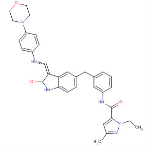 1H-Pyrazole-5-carboxamide,N-[3-[[2,3-dihydro-3-[[[4-(4-morpholinyl)phenyl]amino]methylene]-2-oxo-1H-indol-5-yl]methyl]phenyl]-1-ethyl-3-methyl-