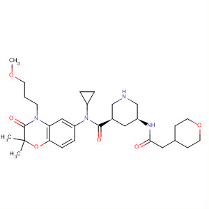 3-Piperidinecarboxamide,N-cyclopropyl-N-[3,4-dihydro-4-(3-methoxypropyl)-2,2-dimethyl-3-oxo-2H-1,4-benzoxazin-6-yl]-5-[[2-(tetrahydro-2H-pyran-4-yl)acetyl]amino]-,(3R,5S)-