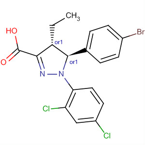 1H-Pyrazole-3-carboxylic acid,5-(4-bromophenyl)-1-(2,4-dichlorophenyl)-4-ethyl-4,5-dihydro-,(4R,5S)-rel-