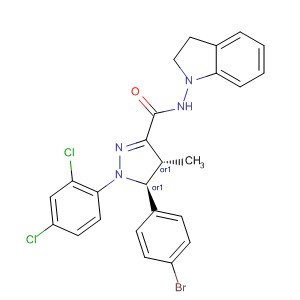 1H-Pyrazole-3-carboxamide,5-(4-bromophenyl)-1-(2,4-dichlorophenyl)-N-(2,3-dihydro-1H-indol-1-yl)-4,5-dihydro-4-methyl-, (4R,5S)-rel-