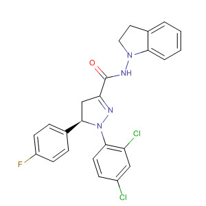 1H-Pyrazole-3-carboxamide,1-(2,4-dichlorophenyl)-N-(2,3-dihydro-1H-indol-1-yl)-5-(4-fluorophenyl)-4,5-dihydro-, (5R)-