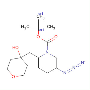 1-Piperidinecarboxylic acid,5-azido-2-[(tetrahydro-4-hydroxy-2H-pyran-4-yl)methyl]-,1,1-dimethylethyl ester, (2R,5R)-rel-